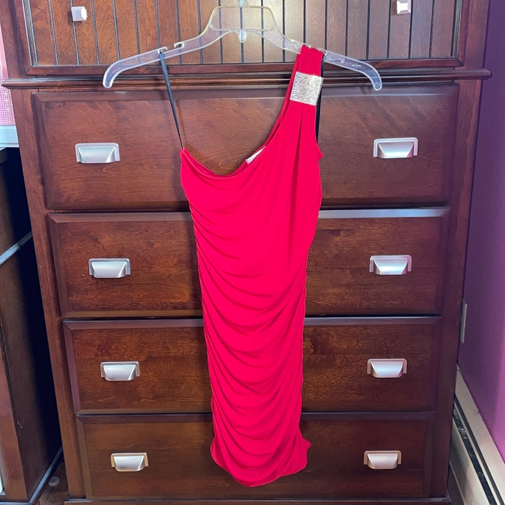 Red Off-Shoulder Ruched Dress ❤️‍🔥 NWT